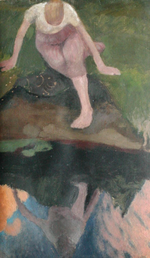 Ottilie Reylaender, Spiegelung, vers 1902, huile sur carton, Worpsweder Kunststiftung Friedrich Netzel.